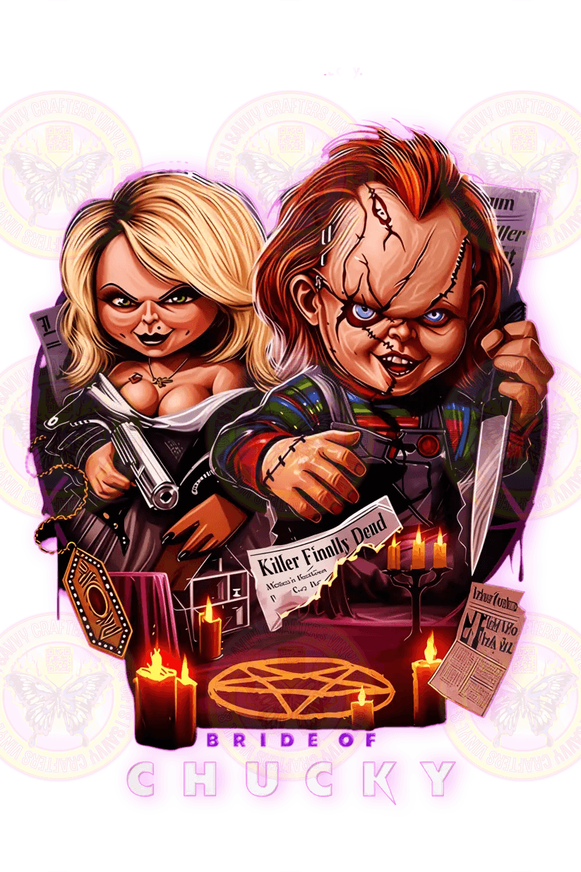 Bride of Chucky Scary Nostalgic Horror Couple - Savvy Crafters Vinyl & Gifts