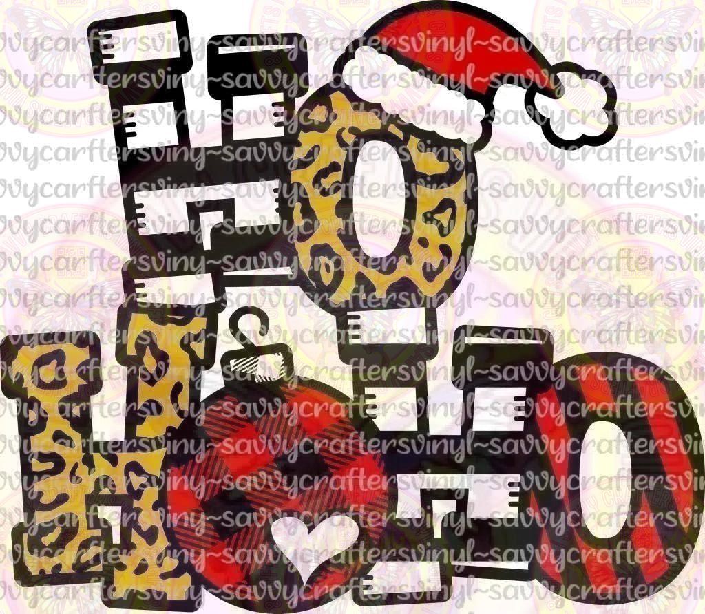 Buffalo Plaid Leopard HO HO HO - Savvy Crafters Vinyl & Gifts