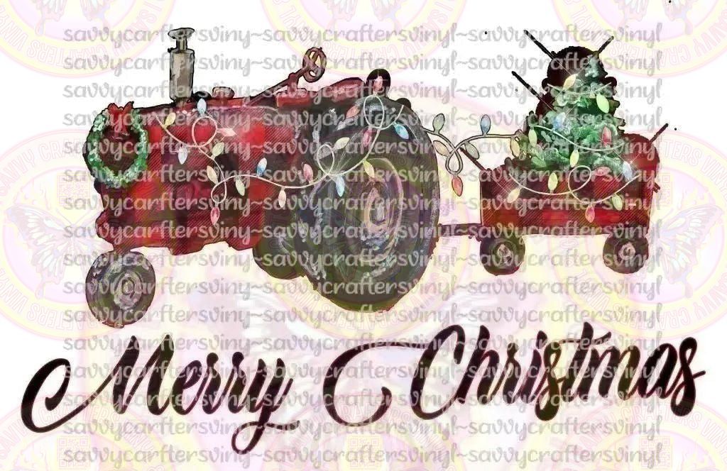 Buffalo Plaid Tractor with Lights - Savvy Crafters Vinyl & Gifts