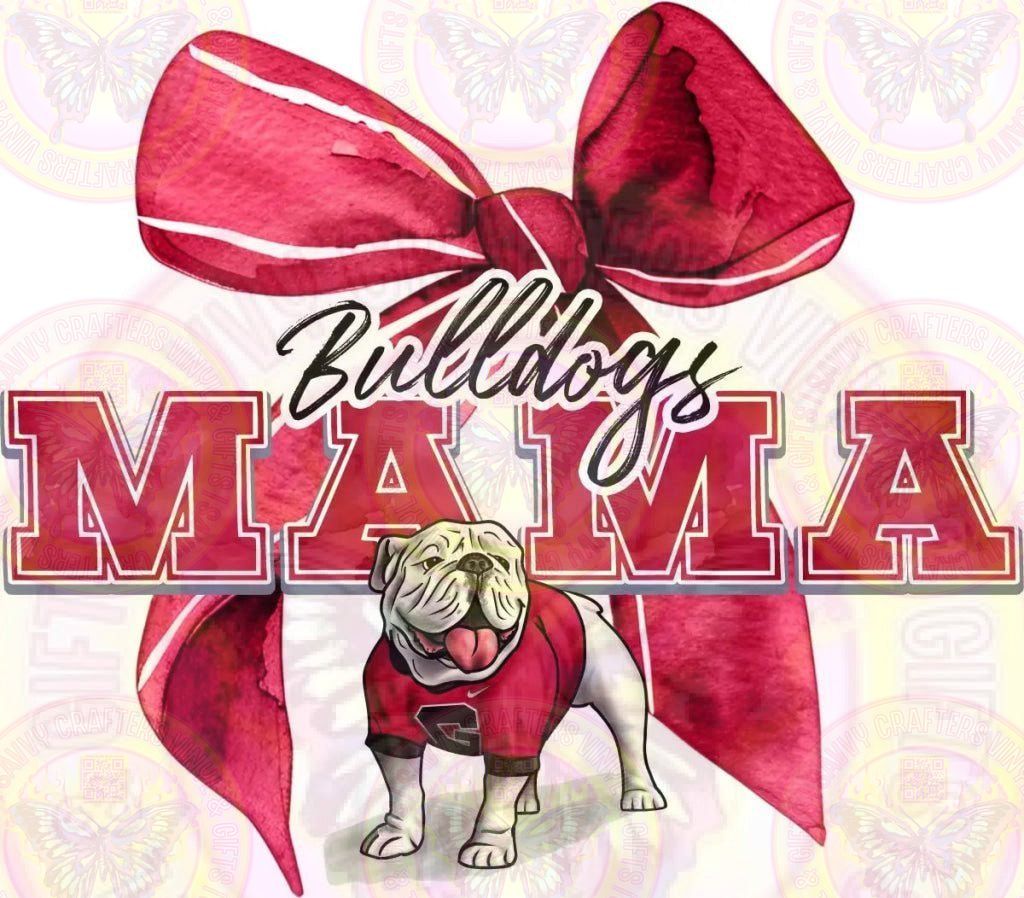 Bulldogs Georgia Coquette Bow Full Color Transfer - Savvy Crafters Vinyl & Gifts