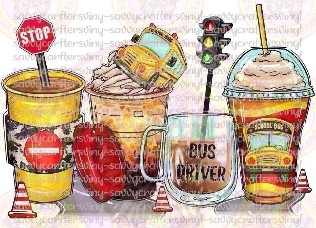 Bus Driver Coffee Stop Sign - Savvy Crafters Vinyl & Gifts