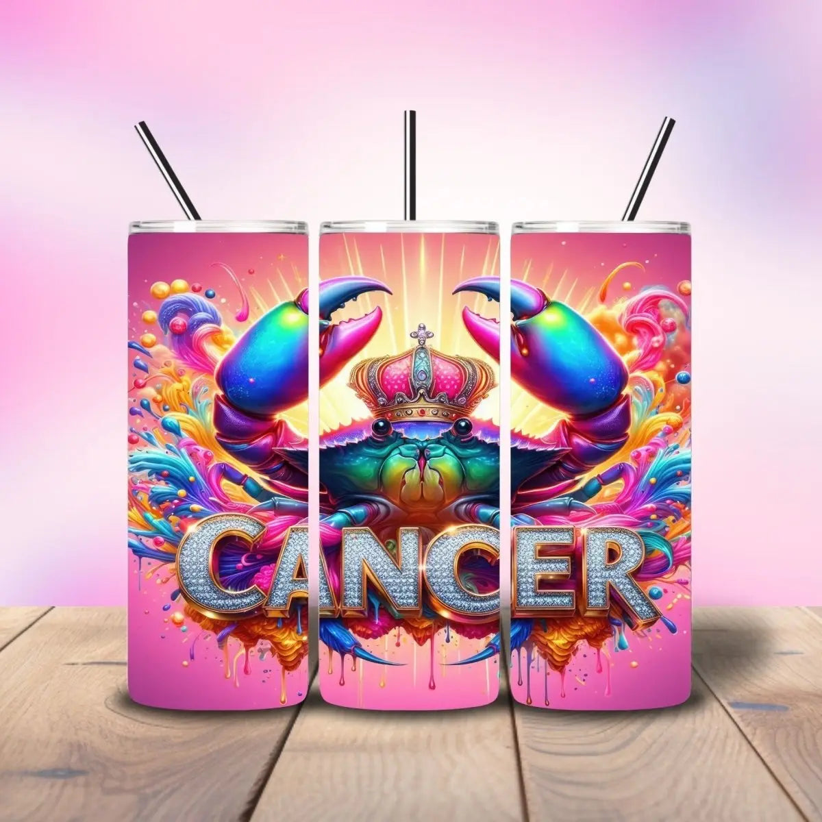 Cancer Hot Pink - Fully Completed Tumbler Skinny Straight 20/30oz - Savvy Crafters Vinyl & Gifts