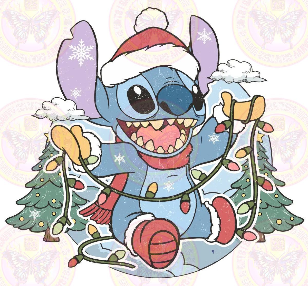 Cartoon Little Blue Alien Christmas Lights - Savvy Crafters Vinyl & Gifts