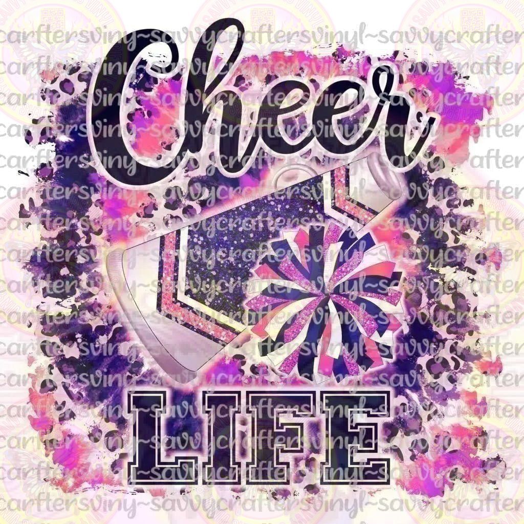 Cheer Life Purple Pink Coral - Savvy Crafters Vinyl & Gifts