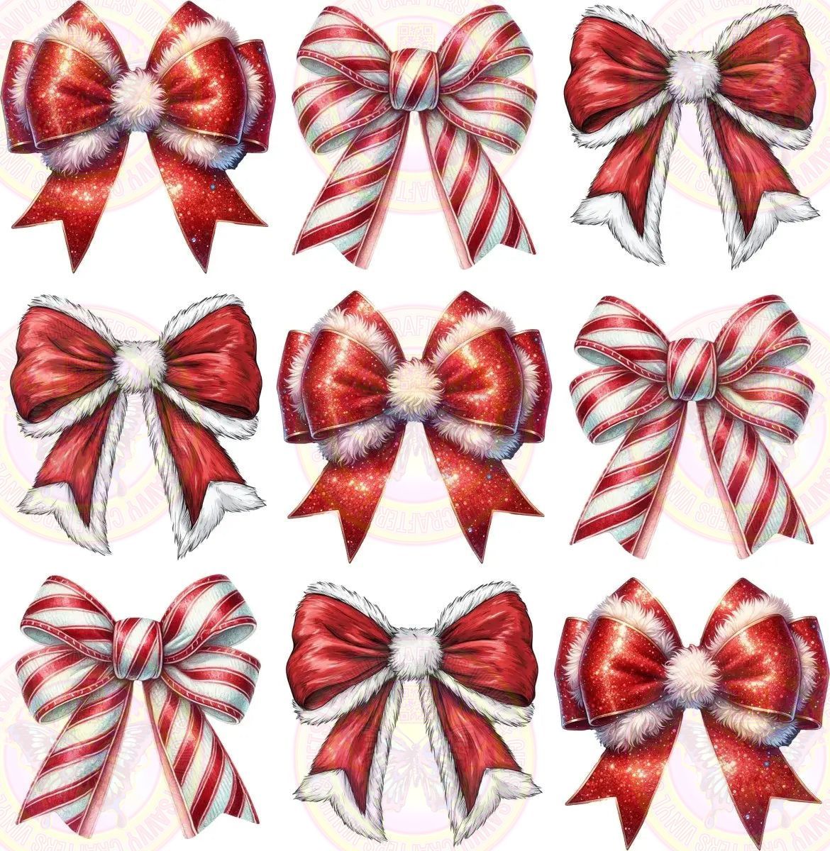 Christmas Bows Checker Coquette - Savvy Crafters Vinyl & Gifts