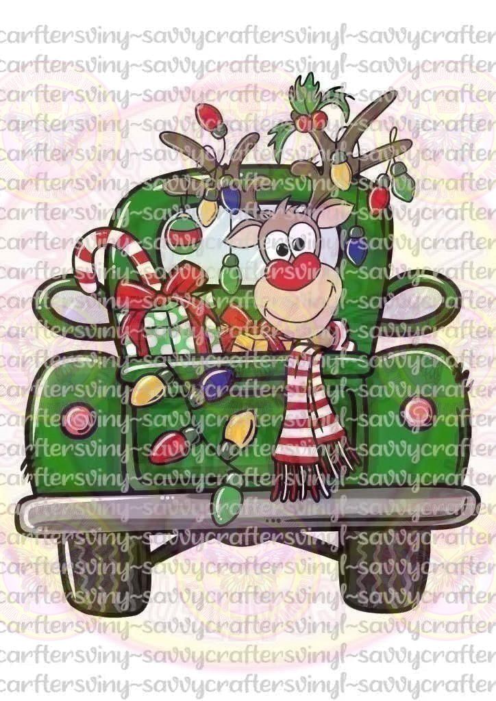 Christmas Truck Reindeer - Savvy Crafters Vinyl & Gifts