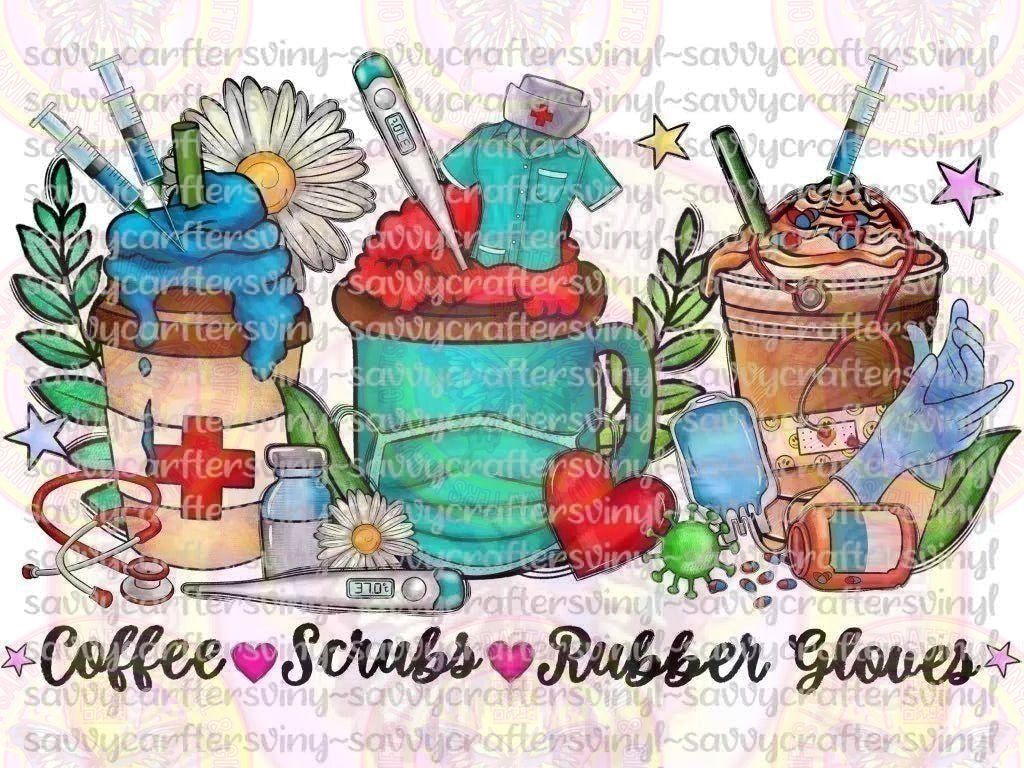 Coffee Scrubs and Rubber Gloves - Savvy Crafters Vinyl & Gifts
