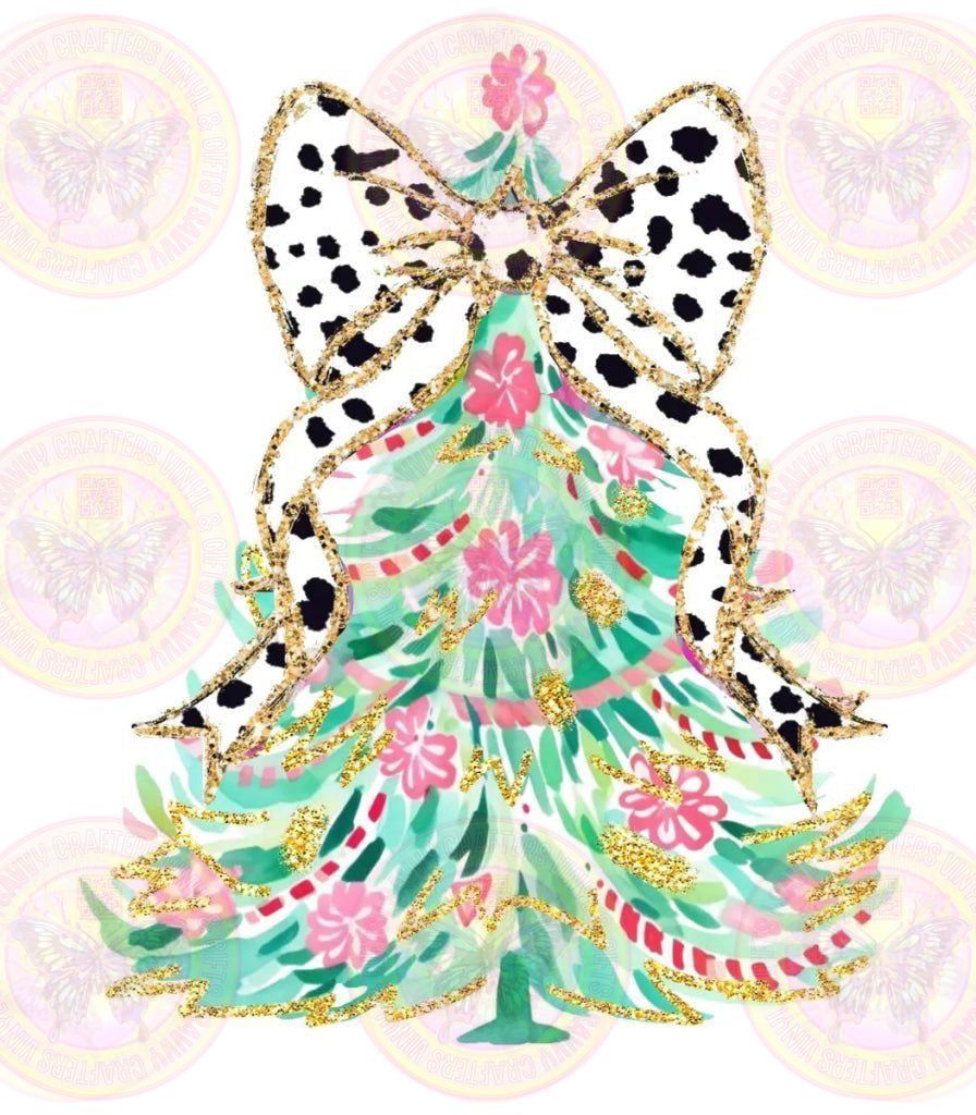 Coquette Light Green and Pink Christmas Tree - Savvy Crafters Vinyl & Gifts