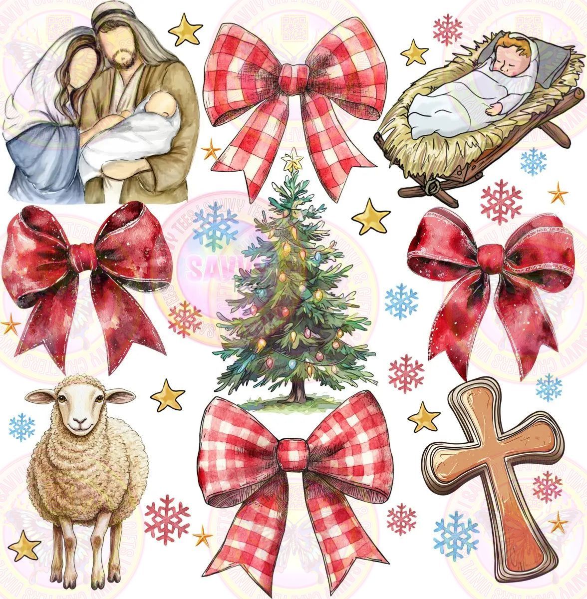 Coquette Oh Holy Night A child is Born - Savvy Crafters Vinyl & Gifts