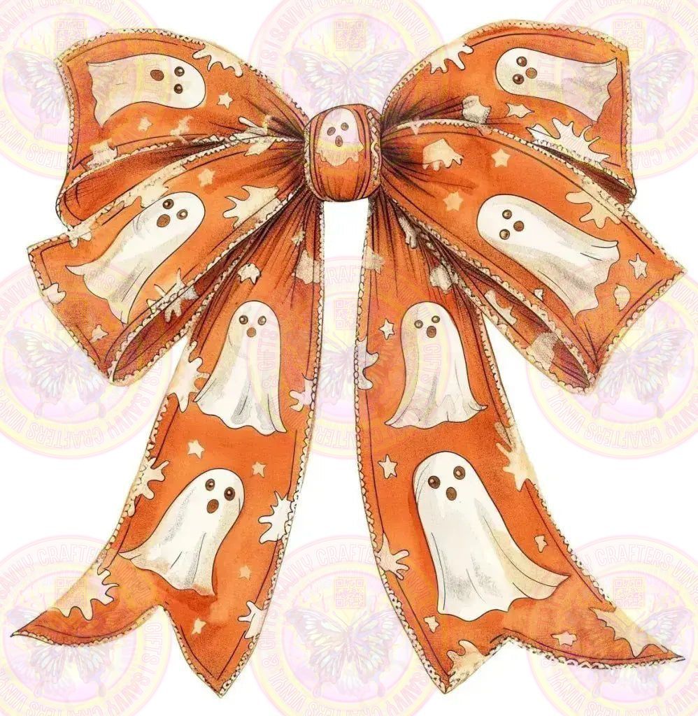 Coquette Orange Ghost Bow - Savvy Crafters Vinyl & Gifts