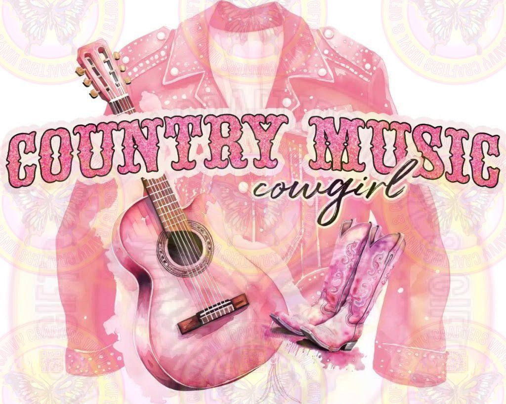 Country Music Cowgirl Full Color Transfer - Savvy Crafters Vinyl & Gifts