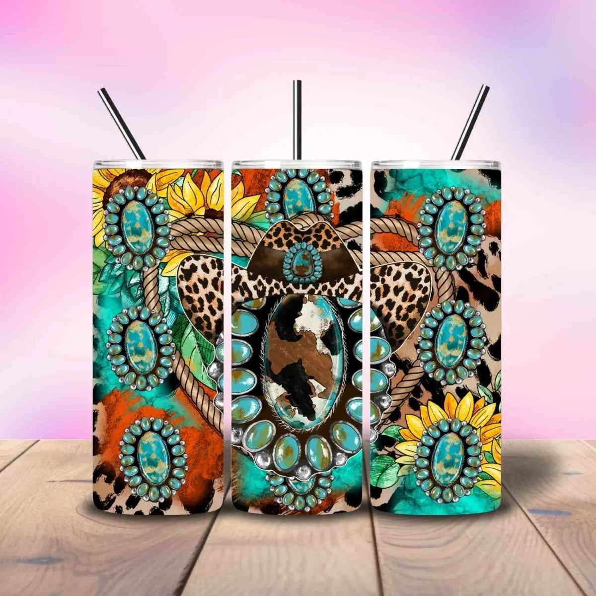 Country Western Gemstone Girly - Fully Completed Tumbler Skinny Straight 20/30oz - Savvy Crafters Vinyl & Gifts