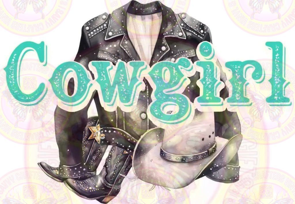 Cowgirl Turquoise Girl Full Color Transfer - Savvy Crafters Vinyl & Gifts