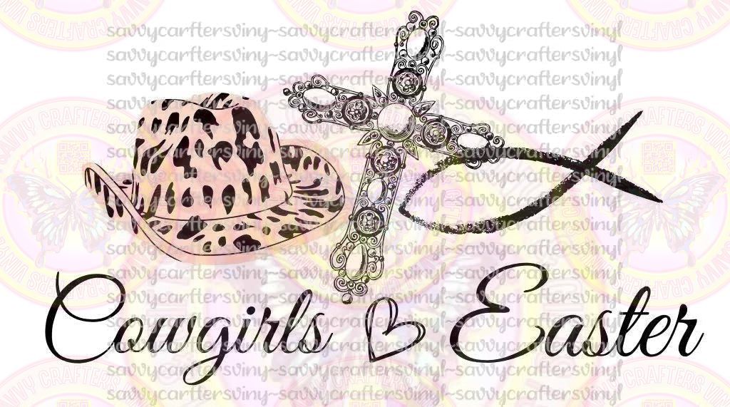 Cowgirls Love Easter - Black Text Easter - Savvy Crafters Vinyl & Gifts