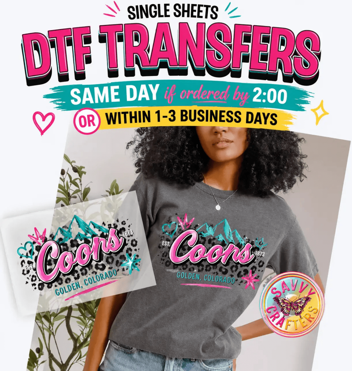 Custom Single Sheet DTF Transfers (2 - 3 Day Turnaround) - Savvy Crafters Vinyl & Gifts