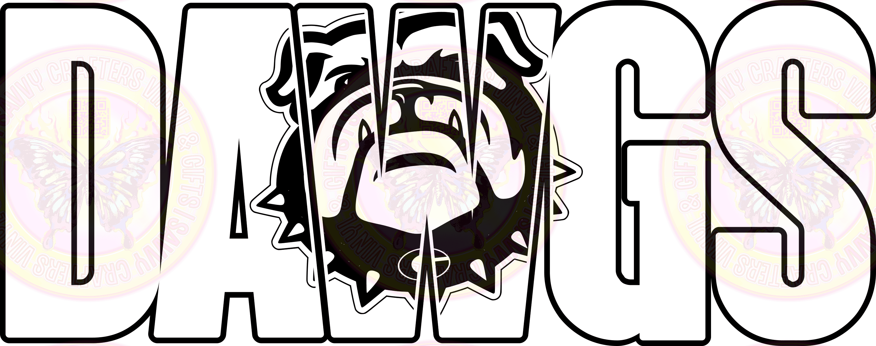 DAWGS White Black - Savvy Crafters Vinyl & Gifts