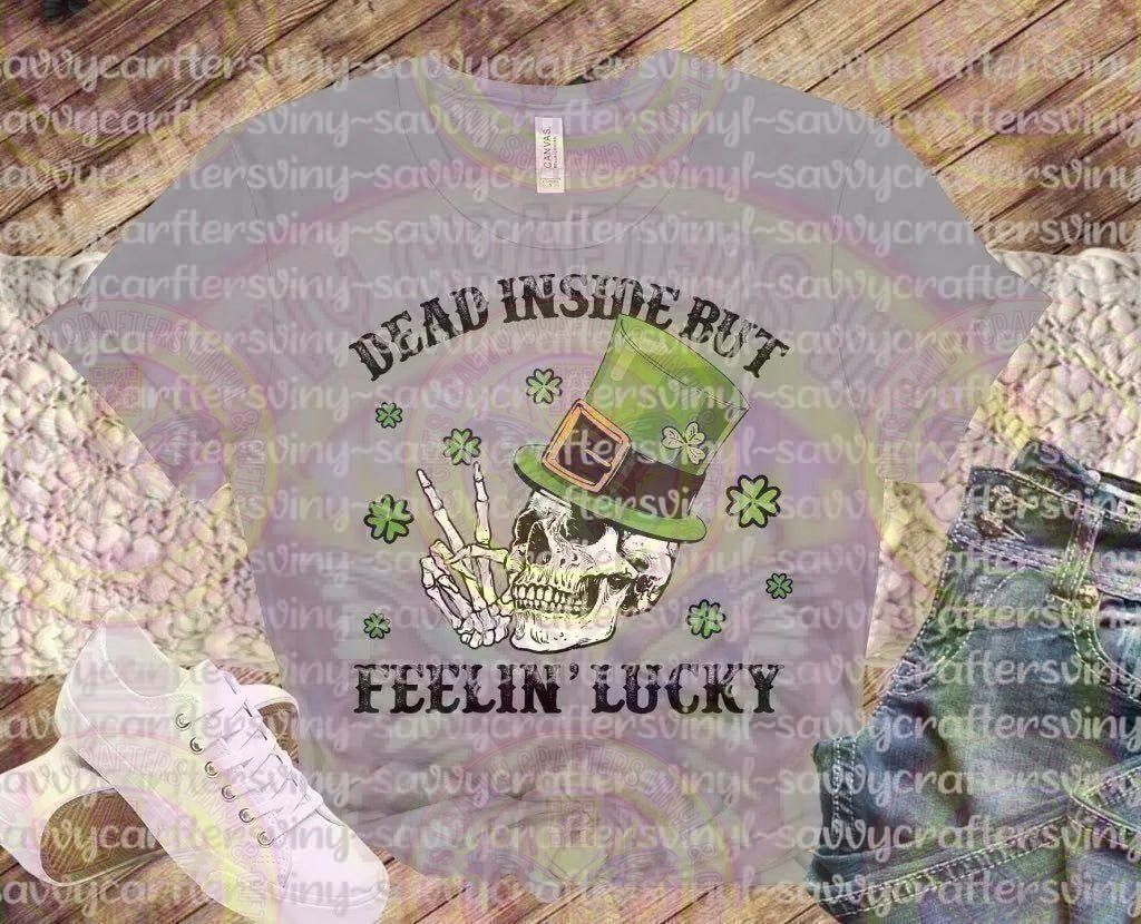 Dead Inside Skeleton St. Patrick's Black - Savvy Crafters Vinyl & Gifts