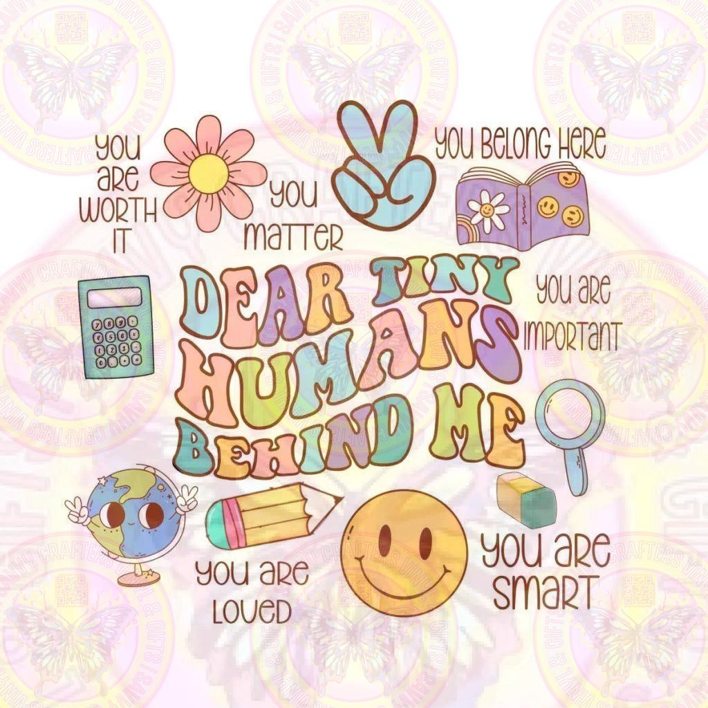 Dear Tiny Human with pocket Full Color Transfer - Savvy Crafters Vinyl & Gifts