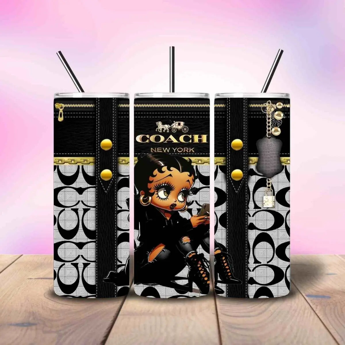 Designer Coach Inspired Betty Zipper - Fully Completed Tumbler Skinny Straight 20/30oz - Savvy Crafters Vinyl & Gifts