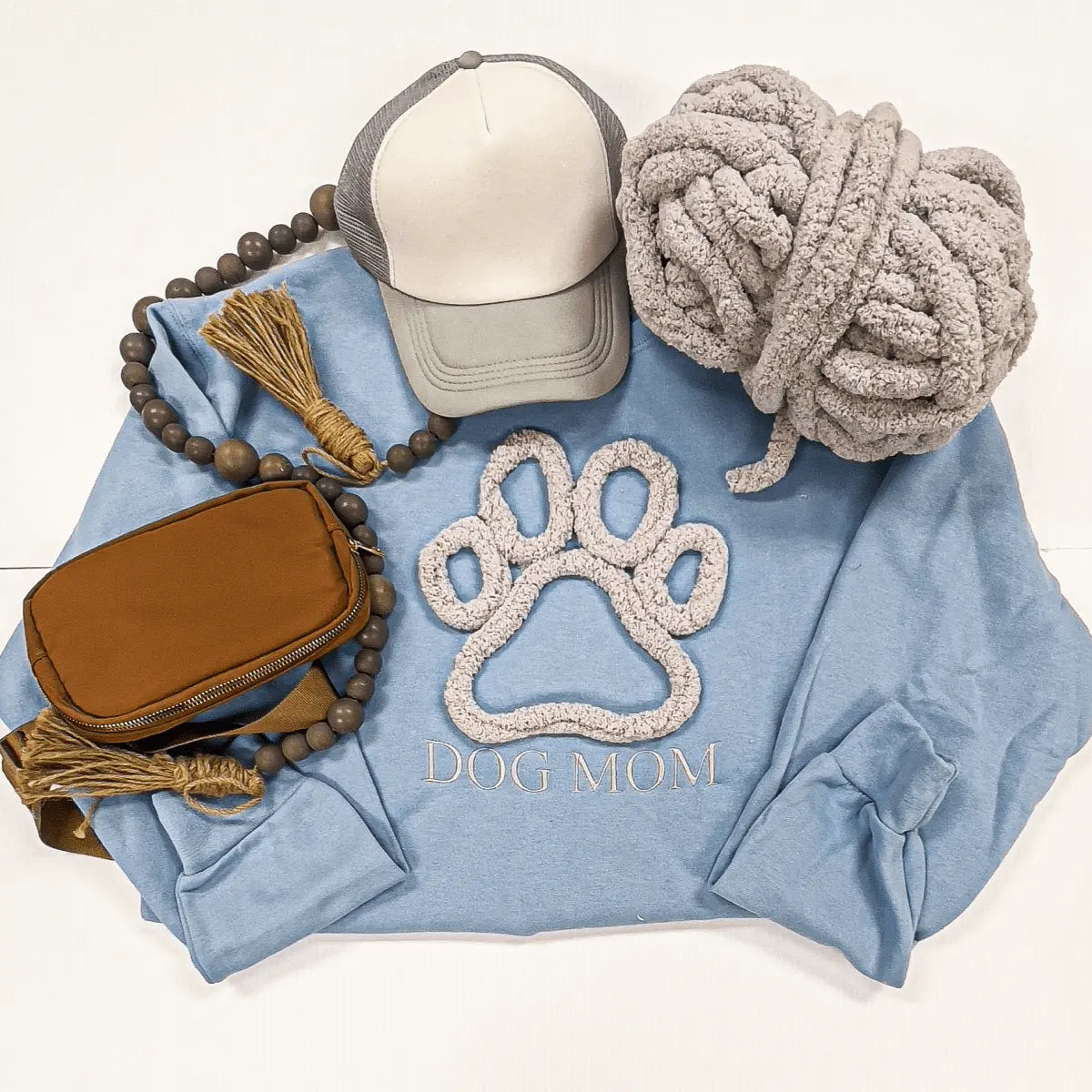 Dog Mom - Chenille Yarn Sweatshirt - Savvy Crafters Vinyl & Gifts