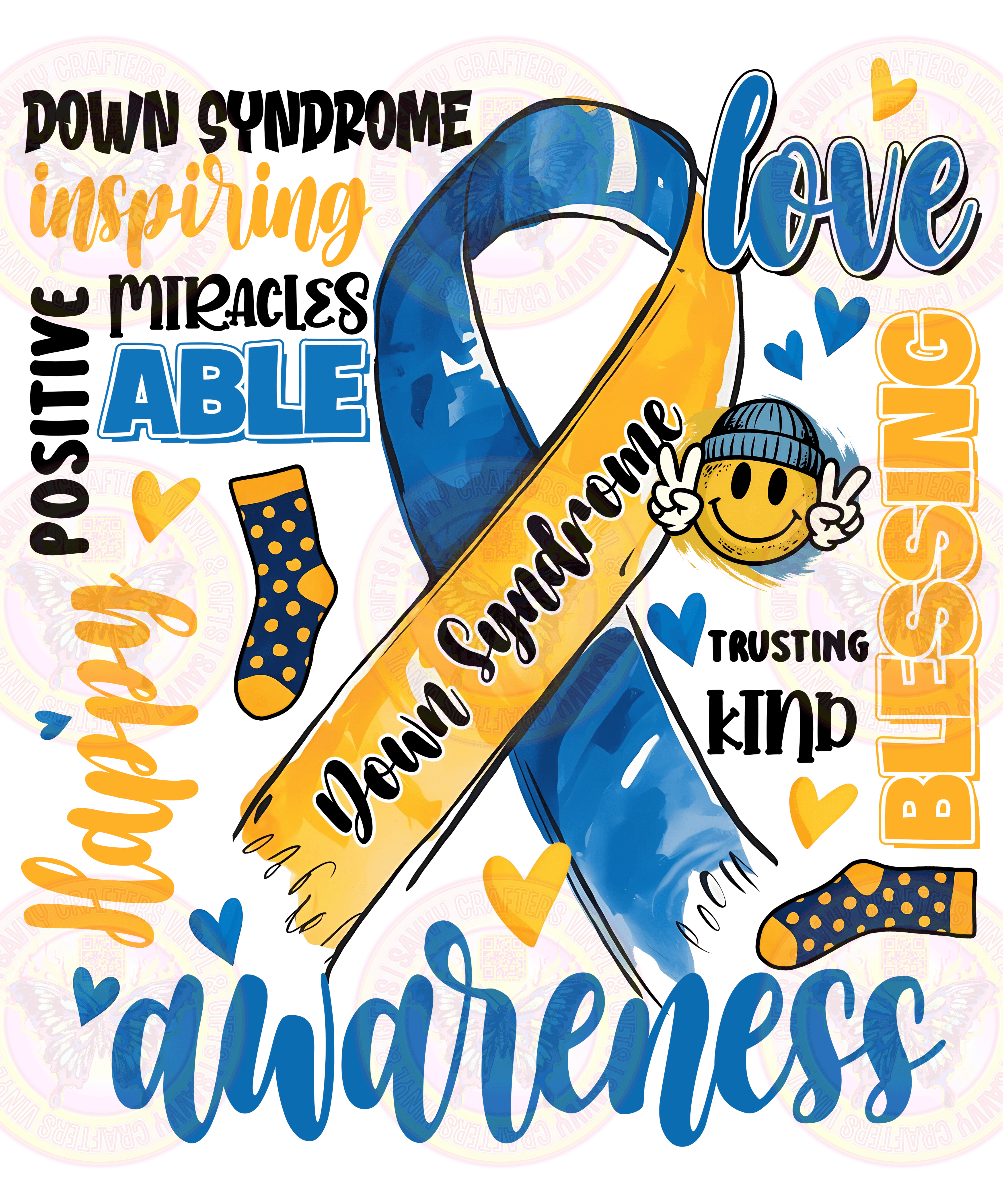 Down Syndrome Awareness Typography - Savvy Crafters Vinyl & Gifts