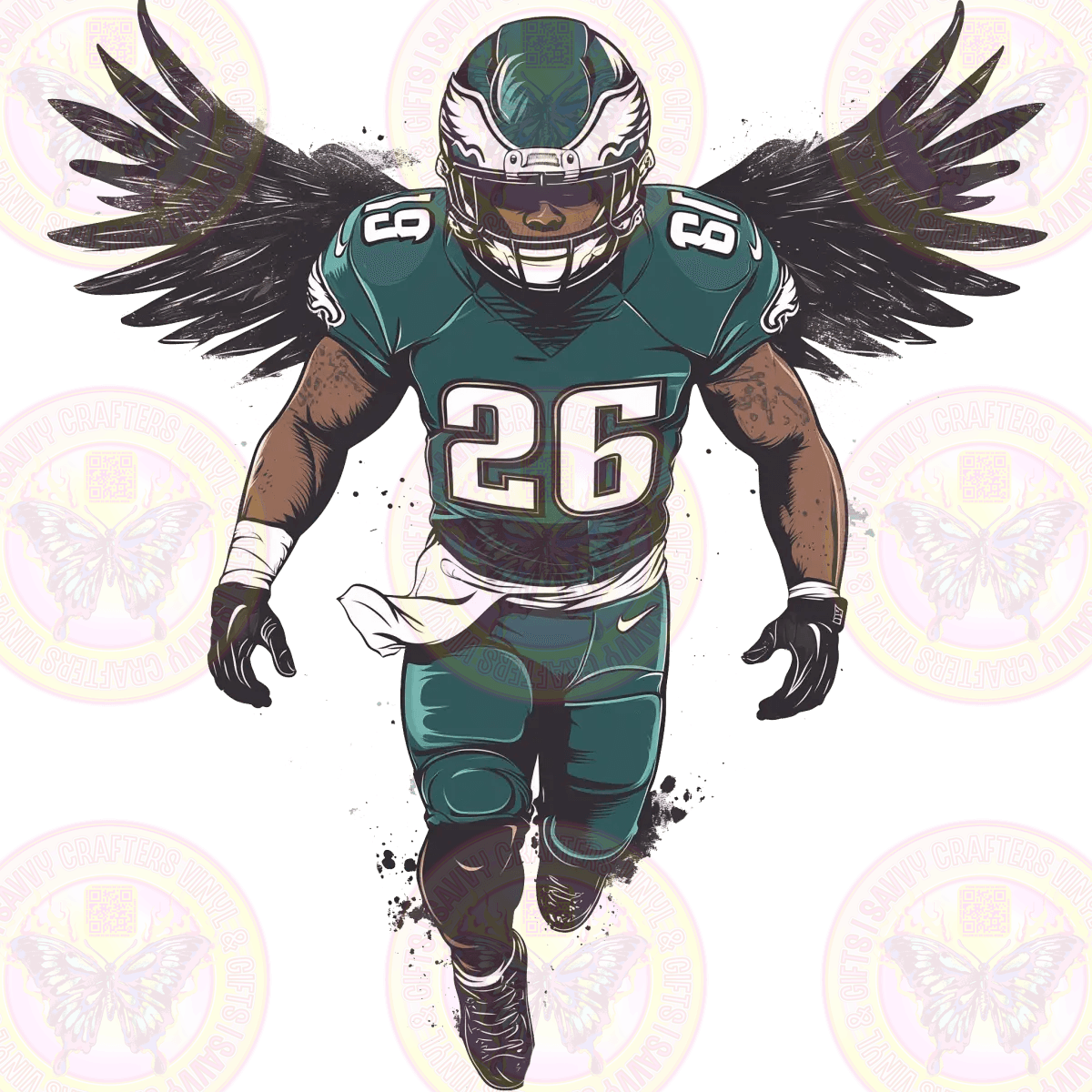 Eagles Winged Football Player - Savvy Crafters Vinyl & Gifts