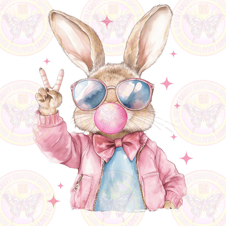 Easter Bunny Glasses Funny watercolor Hand drawn Peace Sign - Savvy Crafters Vinyl & Gifts