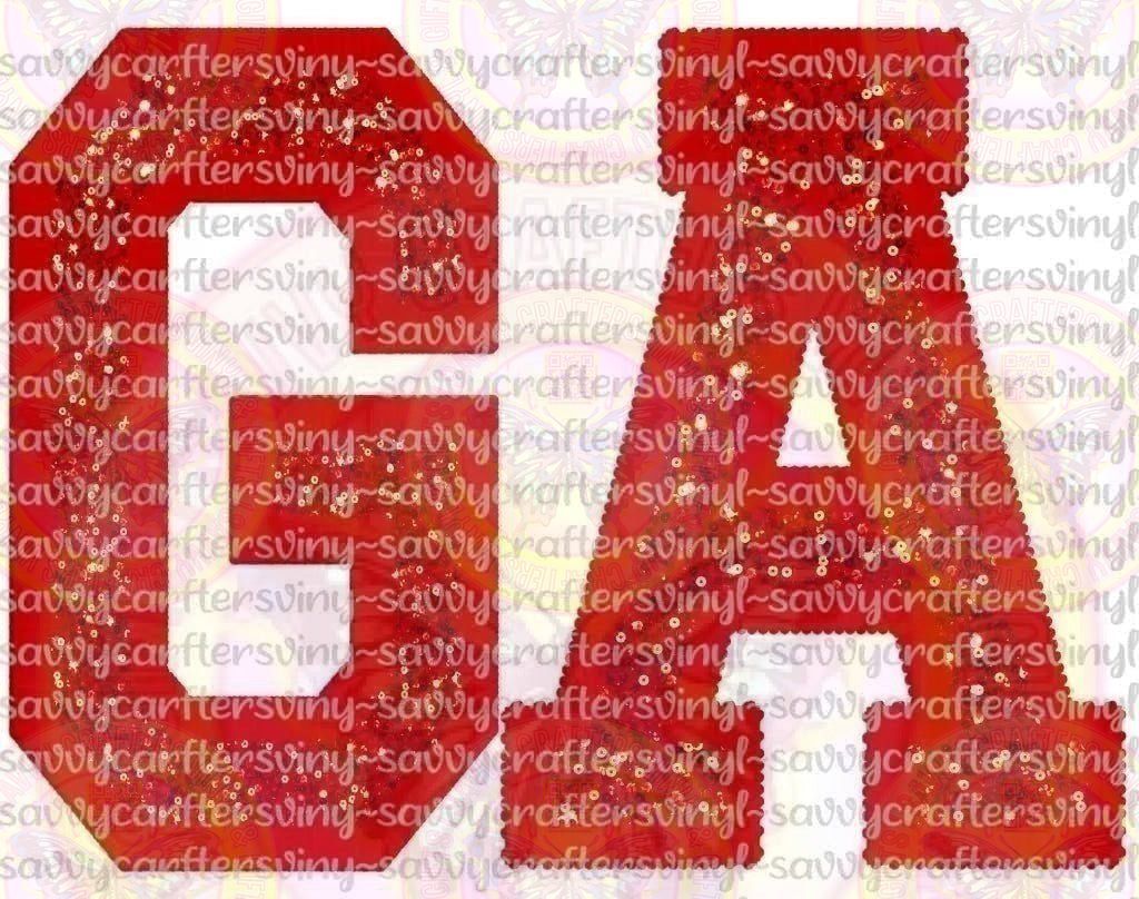 Embroidery GA Faux Sequin RED - Savvy Crafters Vinyl & Gifts