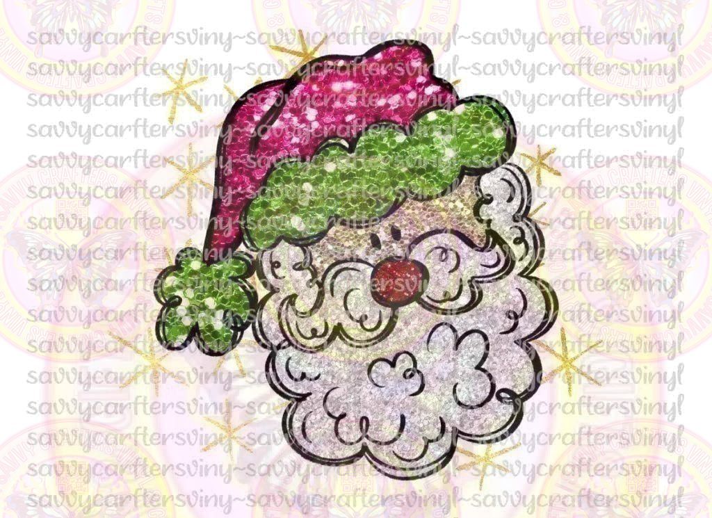 Faux Sequin Glitter Santa - Savvy Crafters Vinyl & Gifts