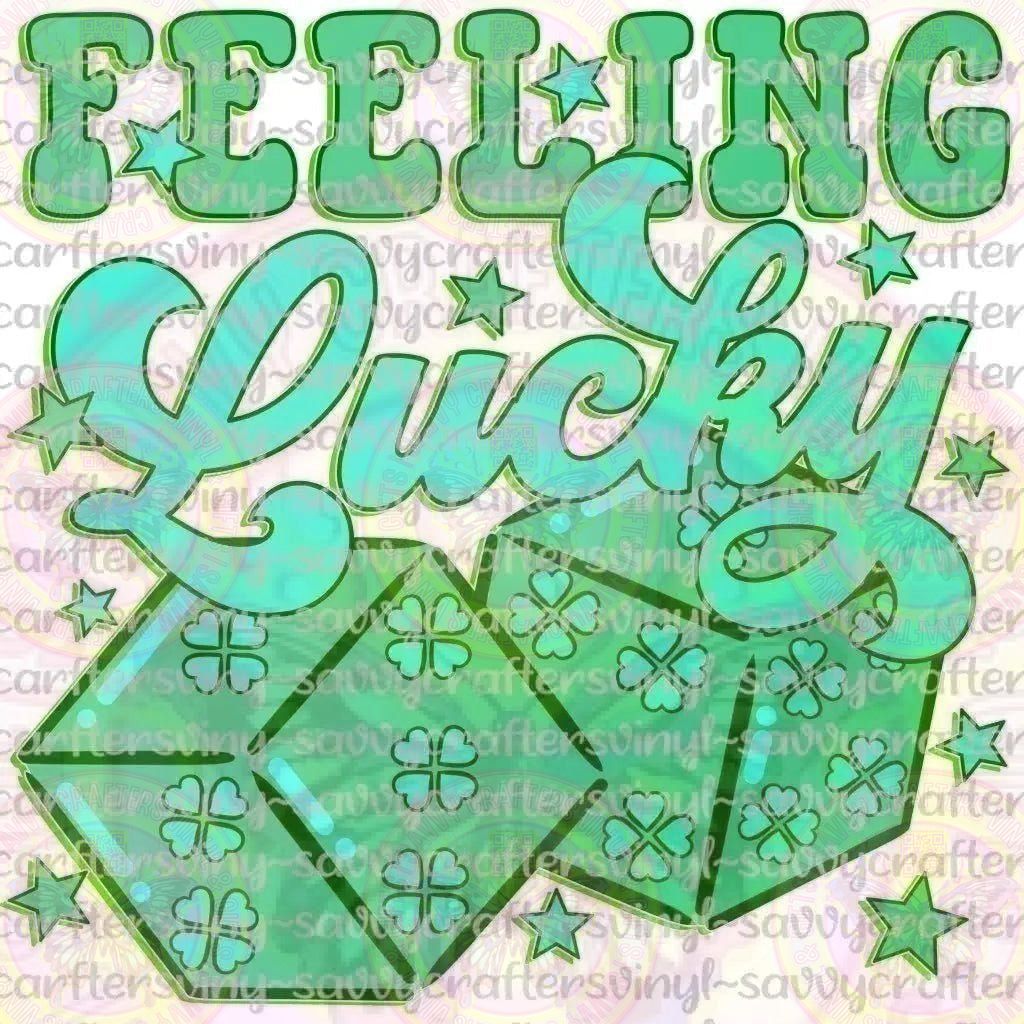 Feeling Lucky Dice Minty Green - Savvy Crafters Vinyl & Gifts