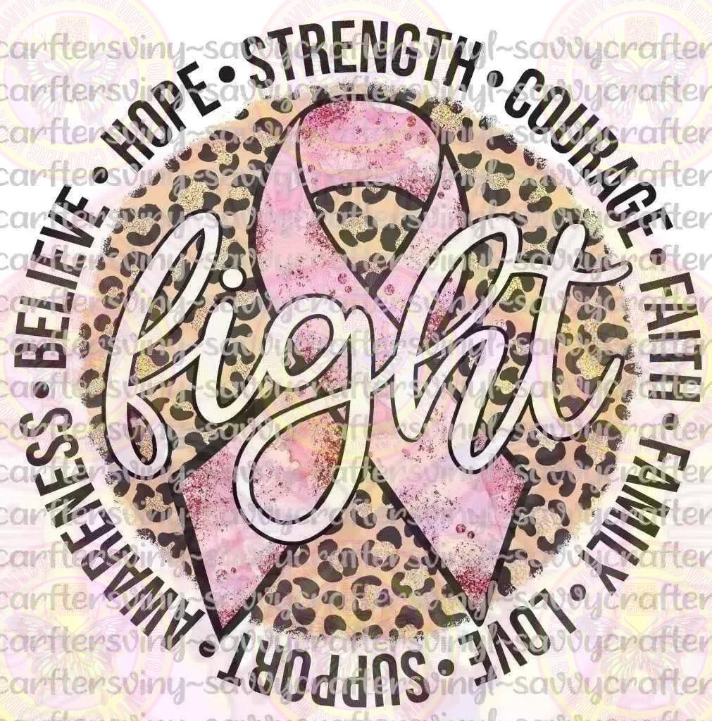 Fight Breast Cancer Cheetah Circle of Positivity - Savvy Crafters Vinyl & Gifts