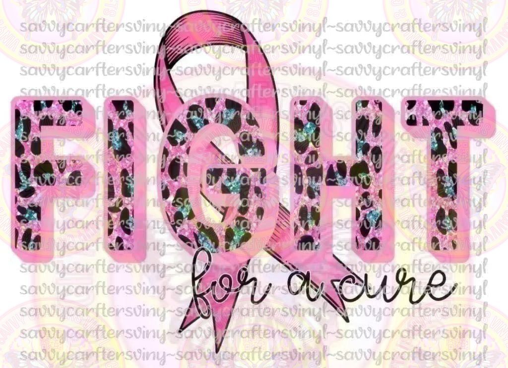 Fight Breast Cancer Glitter Cheetah - Savvy Crafters Vinyl & Gifts