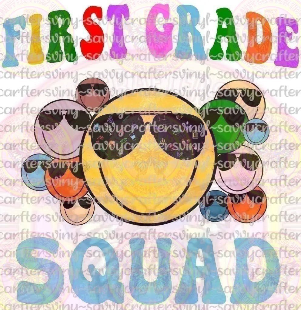 First Grade Squad Smile Faces - Savvy Crafters Vinyl & Gifts