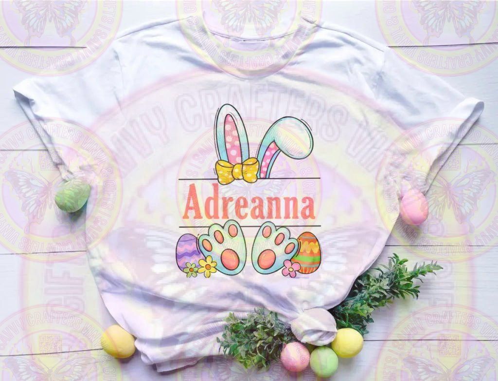 Floppy Ear Bunny Monogram Full Color Transfer - Savvy Crafters Vinyl & Gifts