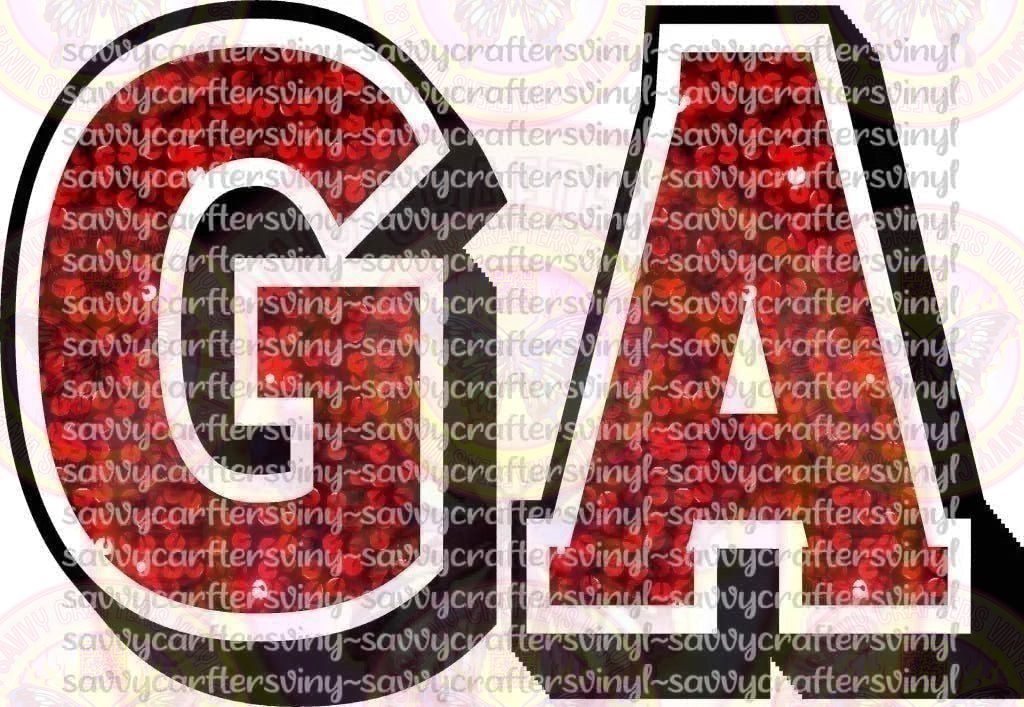 GA Faux Sequin embroidery - Savvy Crafters Vinyl & Gifts