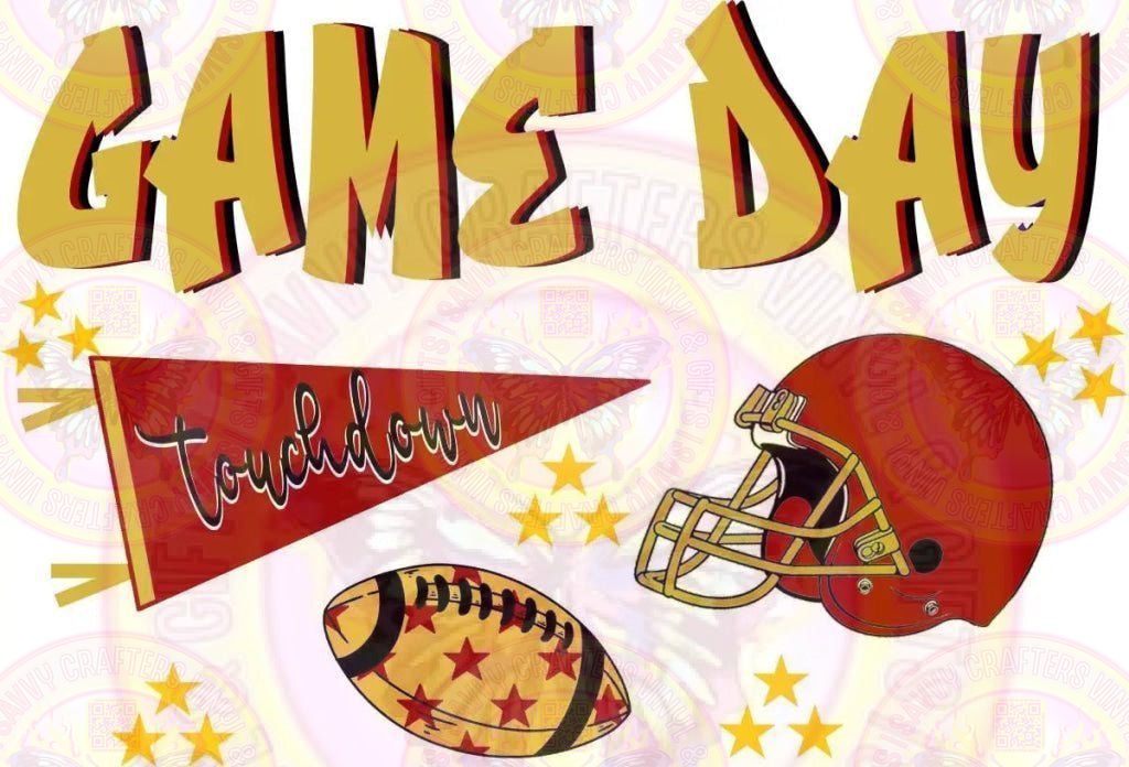Game Day Chiefs Red Pennant Stars - Savvy Crafters Vinyl & Gifts