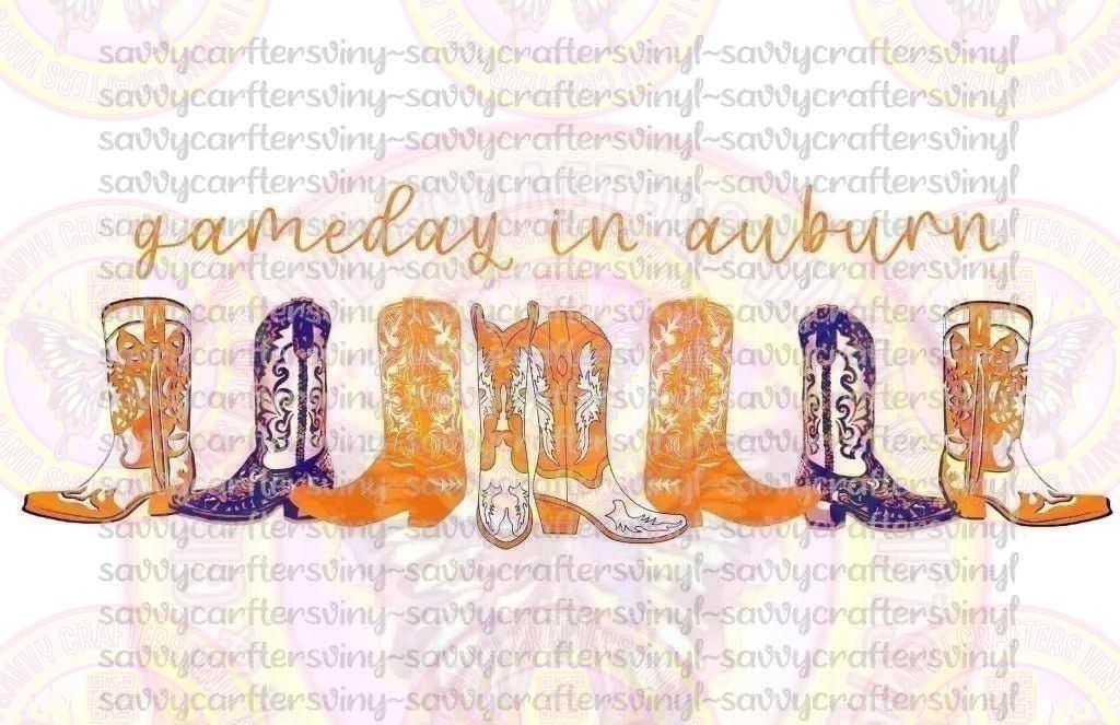 Gameday Boots Auburn DTF Transfer - Savvy Crafters Vinyl & Gifts