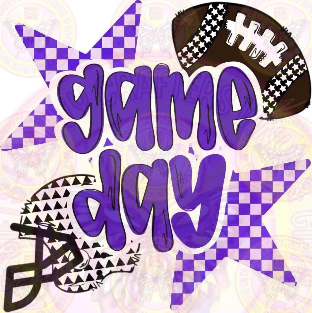 Gameday Football Purple DTF Transfer Sublimation - Savvy Crafters Vinyl & Gifts