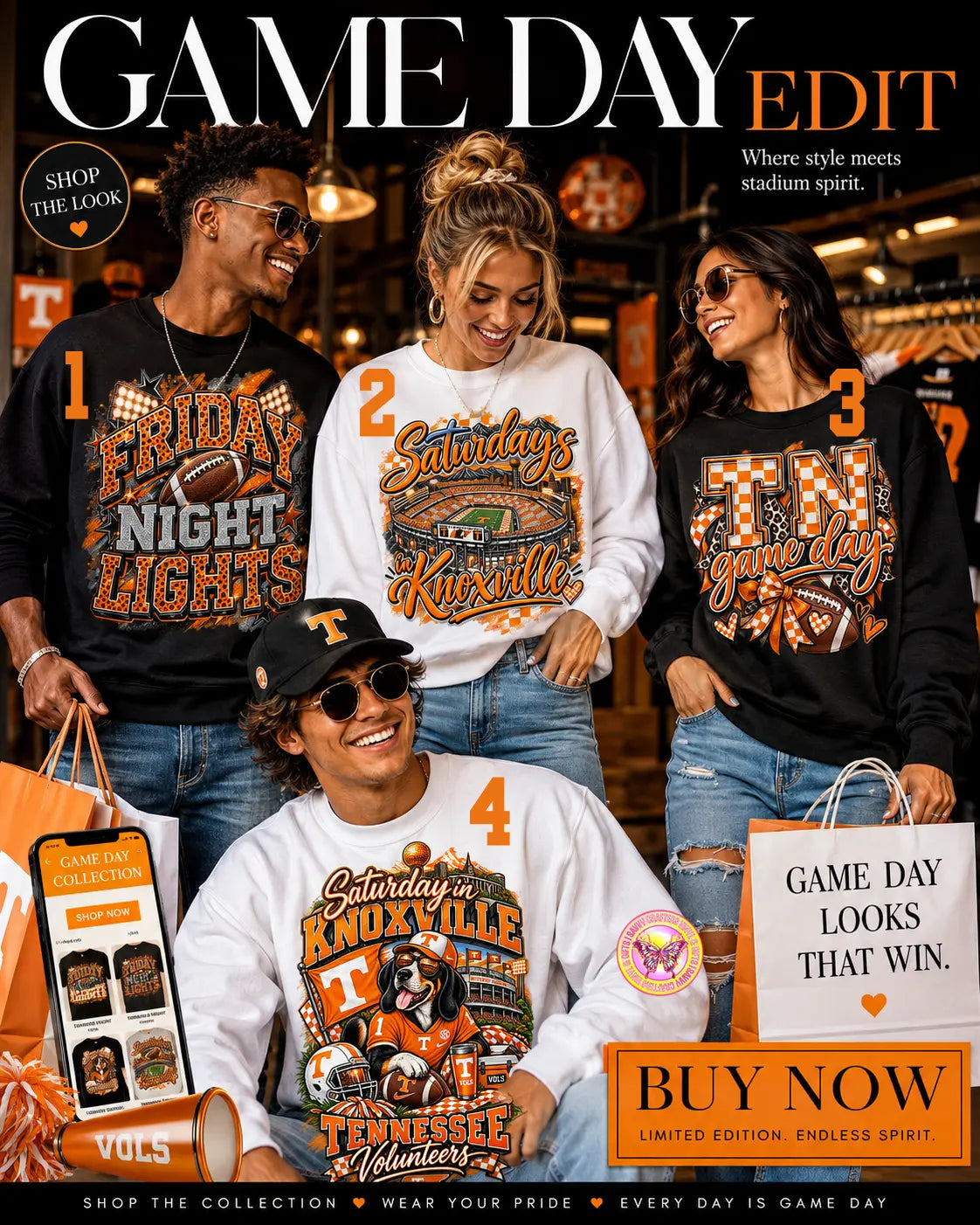Game Day Edit Sweatshirts Tennessee Savvy Crafters Vinyl & Gifts