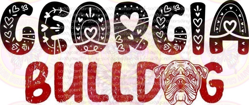 Georgia Bulldog Stencil Two Tone - Savvy Crafters Vinyl & Gifts