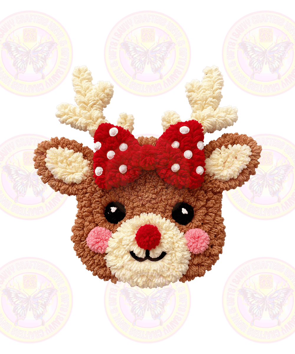 Girl Reindeer Faux Chenille - Savvy Crafters Vinyl & Gifts