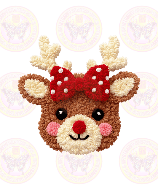 Girl Reindeer Faux Chenille - Savvy Crafters Vinyl & Gifts