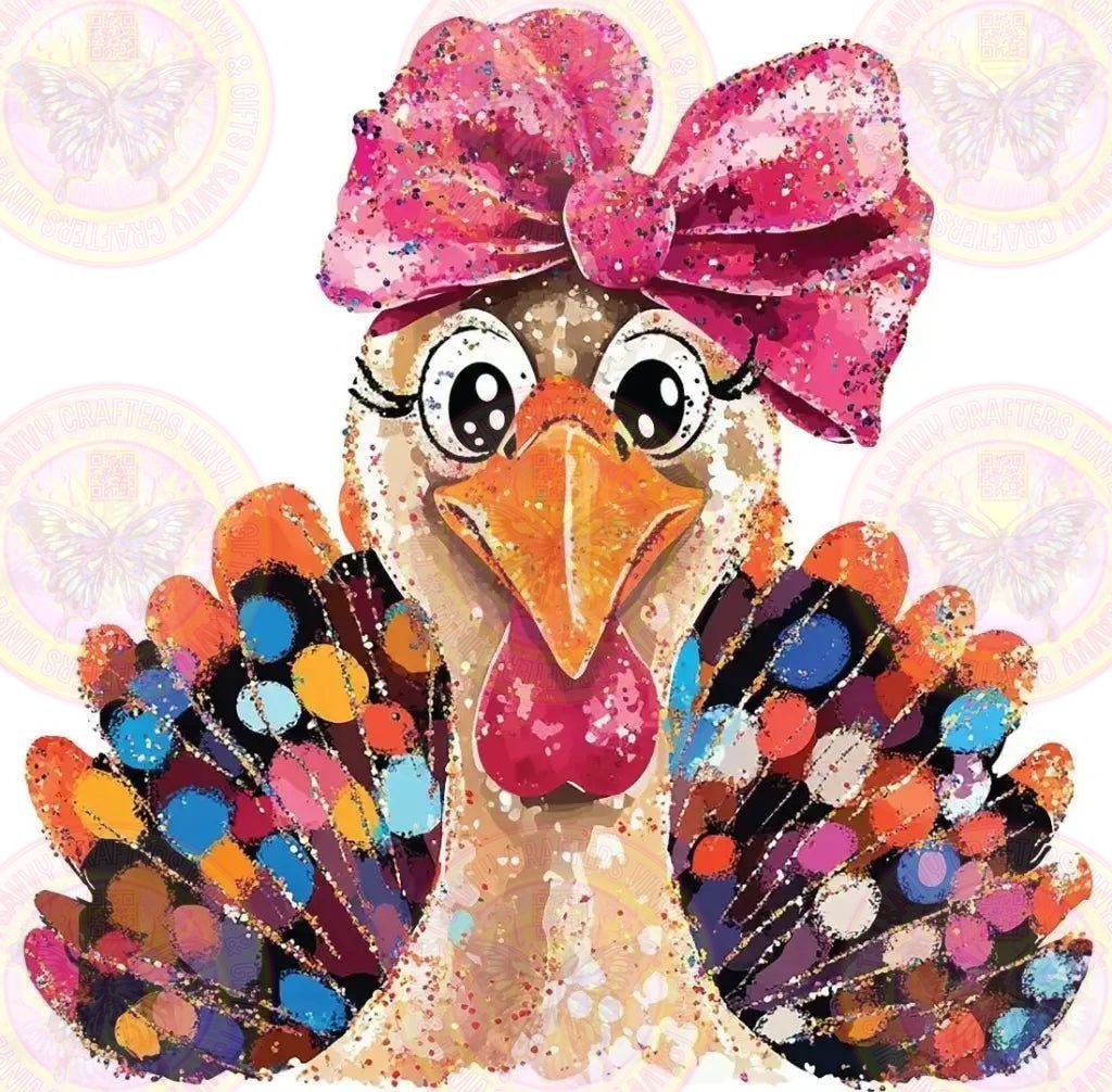 Glam Turkey Transfer - Savvy Crafters Vinyl & Gifts