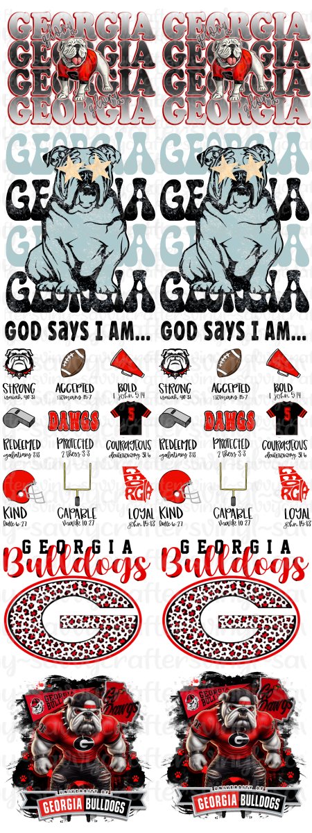 Go Georgia Bulldogs Fan DTF Transfer Gang Prints - Savvy Crafters Vinyl & Gifts