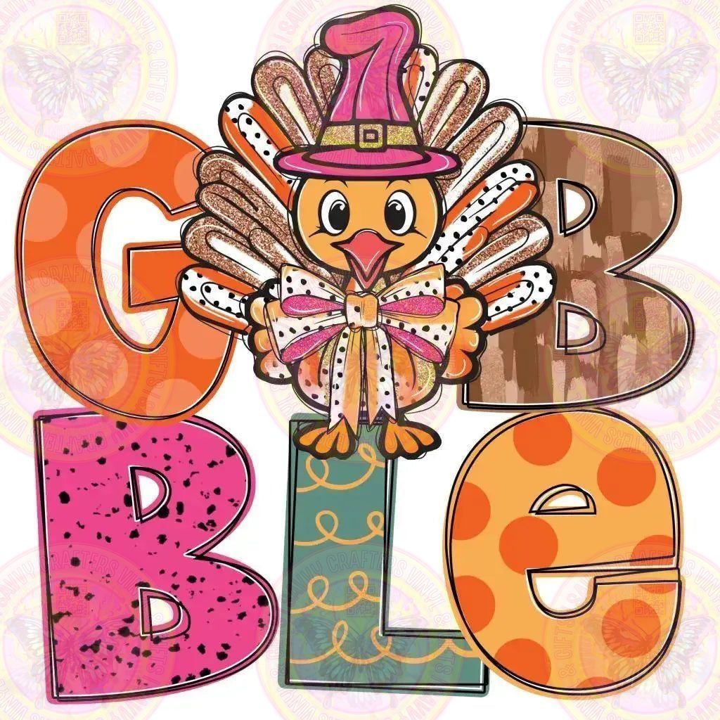 Gobble Playful Colorful Stacked Letters - Savvy Crafters Vinyl & Gifts