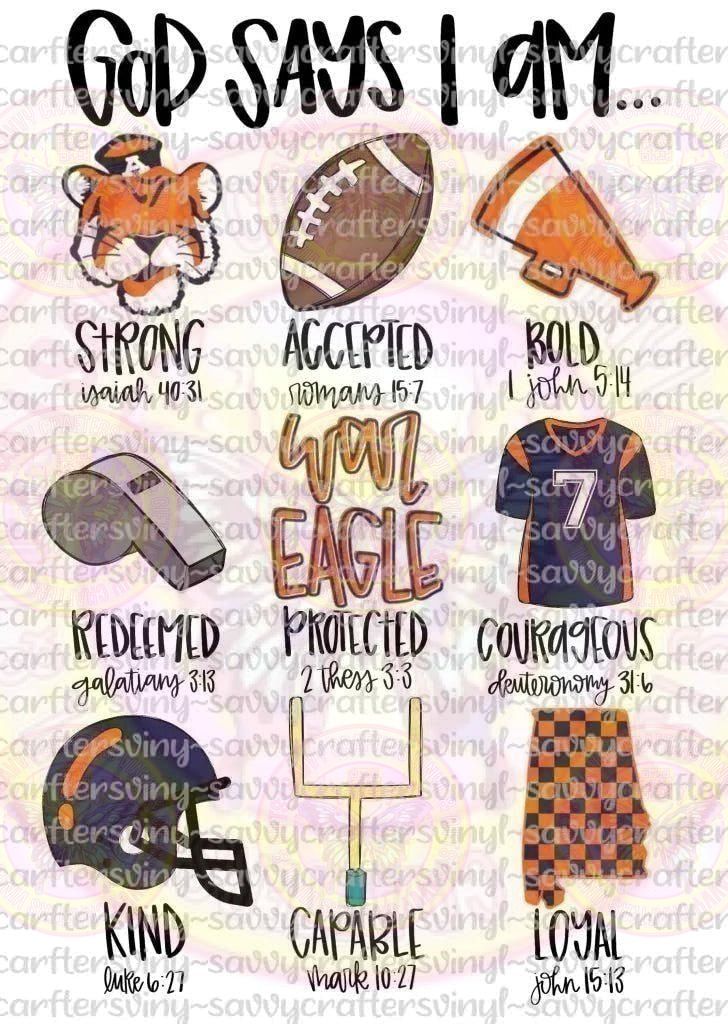 God Says I am War Eagle - Savvy Crafters Vinyl & Gifts