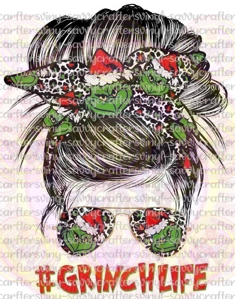 GRINCH LIFE BUN HEAD - Savvy Crafters Vinyl & Gifts