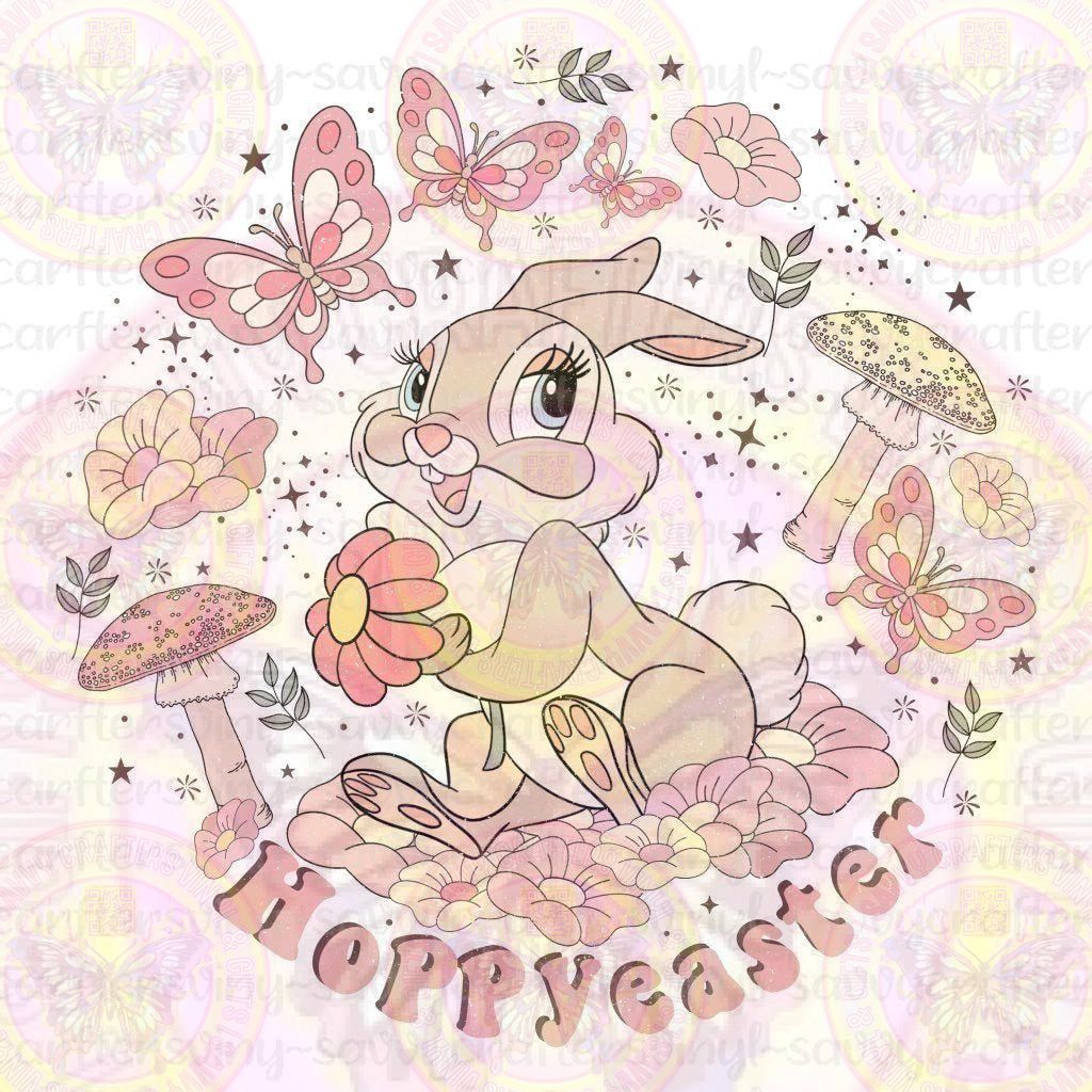 Happy Easter Bunny with Butterflies - Savvy Crafters Vinyl & Gifts