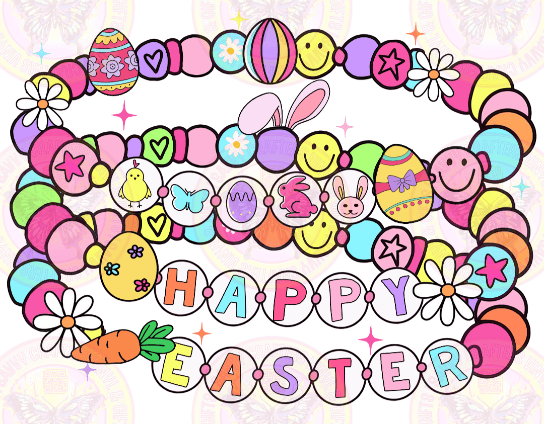 Happy Easter Girly Bracelet - Savvy Crafters Vinyl & Gifts
