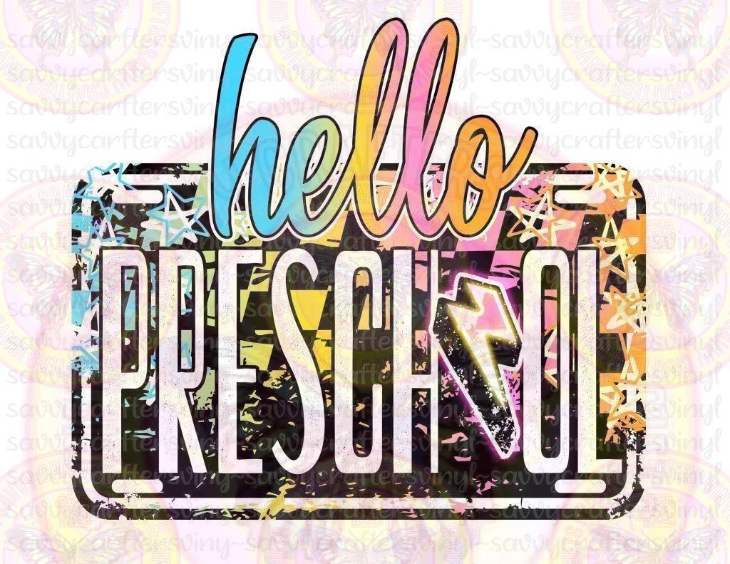 Hello Preschool License - Savvy Crafters Vinyl & Gifts